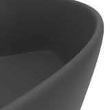Luxury Wash Basin with Overflow Matt Dark Grey 36x13 cm Ceramic 147038
