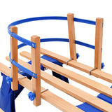 Folding Snow Sledge with Backrest Wood 119 cm 91458