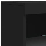 Sideboards with LED Lights 3 pcs Black Engineered Wood 3209122