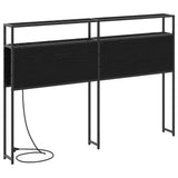 Storage Headboard with Shelf Black oak 135 cm Engineered wood 859745