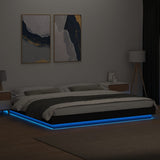 Bed Frame with LED Lights without Mattress Black 200x200cm 3281071