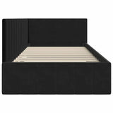 Corner Bed Frame with Headboard Black 100 cm x 200 cm Velvet 42016322