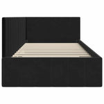 Corner Bed Frame with Headboard Black 100 x 200 cm Velvet 42016322