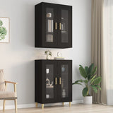 Hanging Wall Cabinet Black Engineered wood, glass Medium 812277