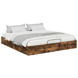 Ottoman Bed Frame Smoked Oak 203 x 180 x 25 cm Engineered Wood 3409209