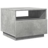 Coffee Table with LED Lights Concrete Grey 50x49x40 cm 839829