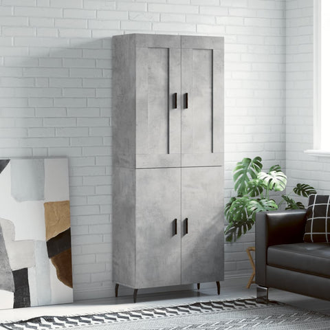 Highboard Concrete Grey 69.5x34x180 cm Engineered Wood 3199573