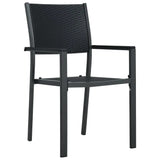 Garden Dining Set Black Powder-coated Steel Large Light Weight 3099268