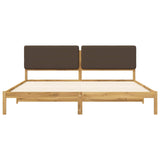 Bed Frame with Upholstered Headboard Whitewash and Taupe 3405052