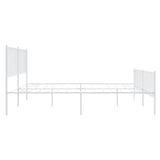 Metal Bed Frame without Mattress with Footboard White 183x213cm 350954