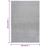 Washable Rug Soft Shaggy 160x230 cm Anti Slip Grey 342194