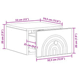 Wall-Mounted Bedside Cabinet 2 pcs Smoked Oak 33 x 34.5 x 20 cm 898096