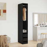 Wardrobe with Drawer Black Oak 50 x 30 x 200 cm Engineered Wood 3403221
