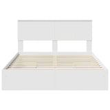 Storage Bed with Headboard White 135 x 190 cm Engineered Wood 3410805