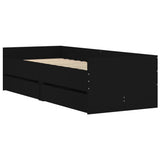 Bed Frame with Drawers without Mattress Black 90x200 cm 3207344