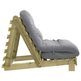 Futon Sofa Bed with Mattress 80x206x11 cm Impregnated Wood Pine 846760