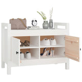 ZNTS Hall Bench White 80x40x60 cm Solid Wood Pine 821780