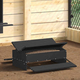 Chicken Treadle Feeder Black 75 x 53 x 20.5 cm 874675