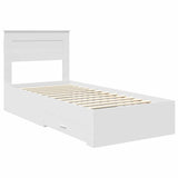 Bed Frame with Headboard White 90 x 190 cm Engineered Wood 3410027