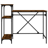 Desk with Shelves Smoked Oak 105x50x90 cm Engineered Wood&Iron 826716