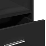 Lectern with Wheels & Drawer Black 55x55x107 cm Engineered Wood 848025