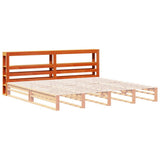Headboard with Shelves Wax Brown 180 cm Solid Wood Pine 850877