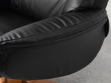 Rocking Recliner Chair with Footstool, PU Leather Recliner Armchair with Wood Base, Upholstered T3398P423900