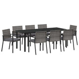 Garden Dining Set 9 pcs Grey Powder-Coated Steel 3379260