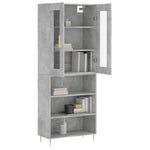 Highboard Concrete Grey 69.5x34x180 cm Engineered Wood 3198717