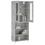 Highboard Concrete Grey 69.5x34x180 cm Engineered Wood 3198717