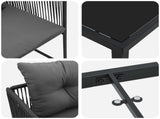 Garden Dining Set 9 pcs Black and Anthracite 200 x 80 x 73 cm 3448910