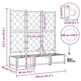 Garden Planter 3 pcs Grey 120 x 40 x 126 cm PP 42002875
