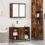 2 Piece Bathroom Furniture Set Smoked Oak Engineered Wood 3300912