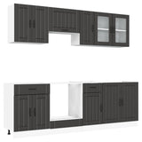 8 Piece Kitchen Cabinet Set Kalmar Black Engineered Wood 3314832