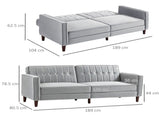 Modern Convertible Sofa Futon Velvet-Touch Tufted Couch Compact Loveseat with Adjustable Split Back, T3398P377957
