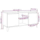 TV Cabinet with Metal Legs Smoked Oak 103.5x35x50 cm 813161