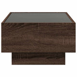 Coffee Table with LED Brown Oak 70x50x30 cm Engineered Wood 847517