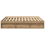 Bed Frame without Mattress Artisan Oak 200x200cm Engineered Wood 3328870