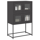 ZNTS Highboard Black 68x39x107 cm Steel 853344