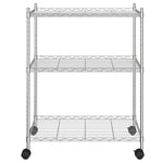 ZNTS 3-Tier Storage Rack with Wheels 60x35x81 cm Chrome 150 kg 324625