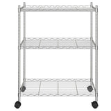 ZNTS 3-Tier Storage Rack with Wheels 60x35x81 cm Chrome 150 kg 324625