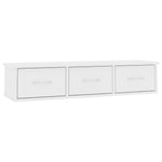 ZNTS Wall-mounted Drawer Shelf White 88x26x18.5 cm Engineered Wood 800594