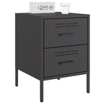 ZNTS Bedside Cabinet Black 36x39x50.5 cm Steel 842922