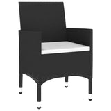 Garden Bistro Set Black Poly rattan Medium Removable Covers 3095901