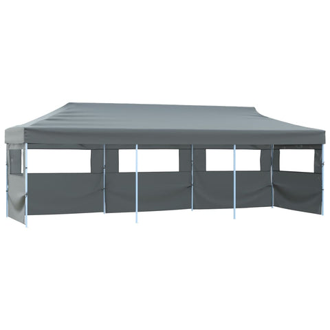 Folding Pop-up Party Tent with 5 Sidewalls 870x291x315 cm Anthracite 44981