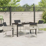 Garden Dining Set 5 pcs Light Grey Poly Rattan 3380734