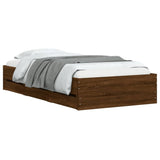 Bed Frame with Drawers without Mattress Brown Oak 75x190 cm Small Single 3207335