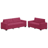 Sofa 2 pcs Wine Red Fabric 3324725