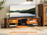 TV Stand Cabinet with LED Lights and Remote Control for TVs up to 65", Entertainment Centre with T3398P377891
