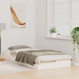 Bed Frame White 90 x 210 cm Solid Pine Wood 873404